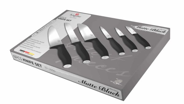 Berlinger Haus 6-Piece Stainless Steel Knife Set – Matte Black
