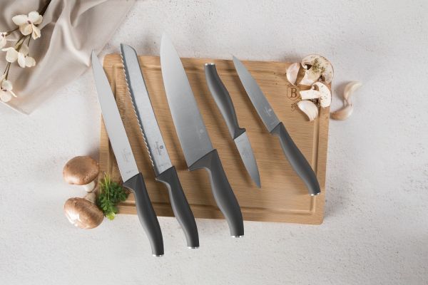 Berlinger Haus 6-Piece Knife Set with Cutting Board – Anthracite