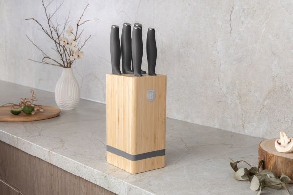 Berlinger Haus 6-Piece Knife Set with Stand – Anthracite