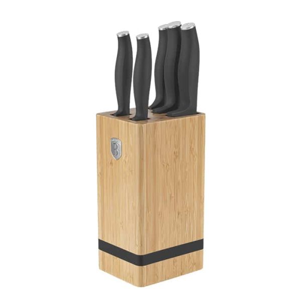 Berlinger Haus 6-Piece Knife Set with Stand – Anthracite