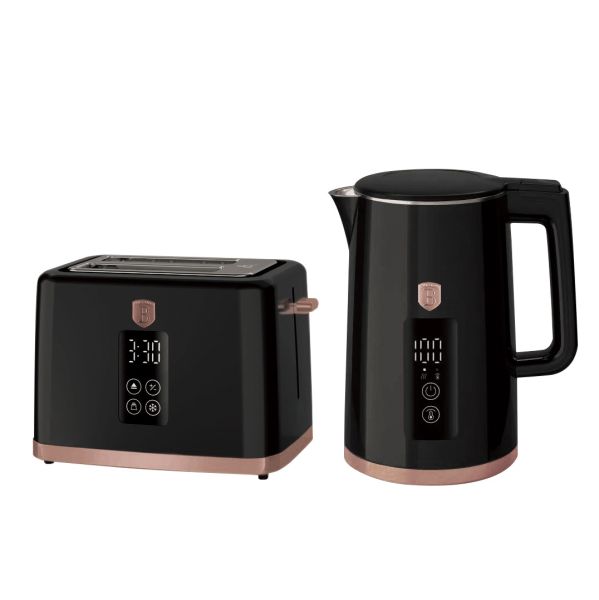 Berlinger Haus Electric Kettle & Toaster Set - Black Rose