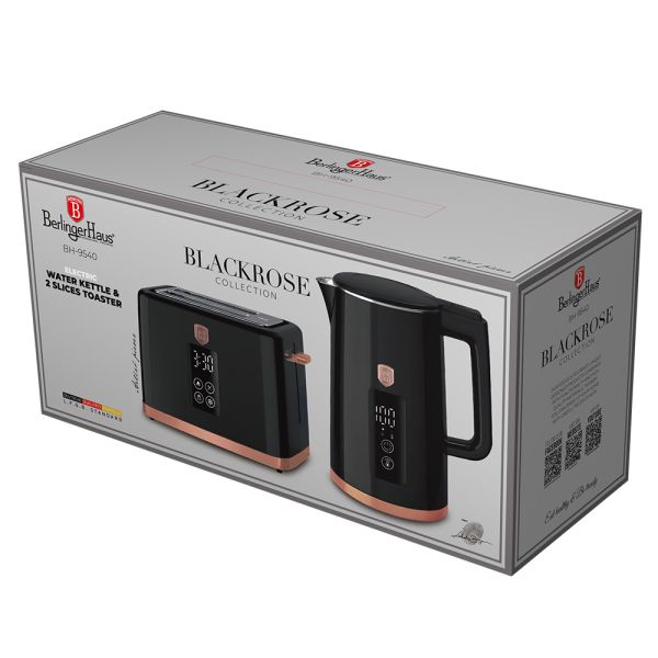 Berlinger Haus Electric Kettle & Toaster Set - Black Rose