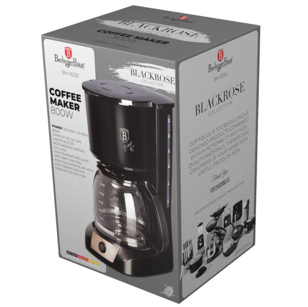 صانعة قهوة كهربائية 1.5 لتر من Berlinger Haus – بلاك-روز