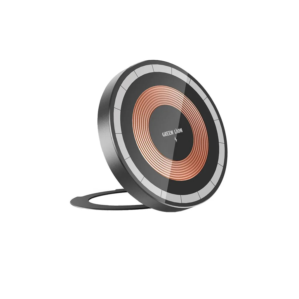 شاحن جرين ليون MagSafe مع زجاج مقوى – أسود أنيق