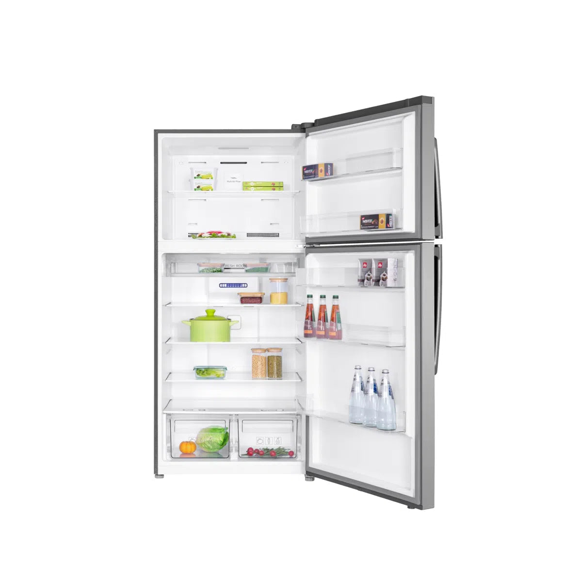 TCL P605TMGL ثلاجة بسعة 465 لتر نوفروست، فريزر علوي، وشاشة ليد