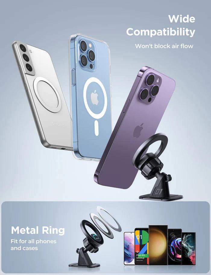 حامل هاتف مغناطيسي للسيارة من جوي روم قوي وآمن بزاوية 360 درجة - أسود