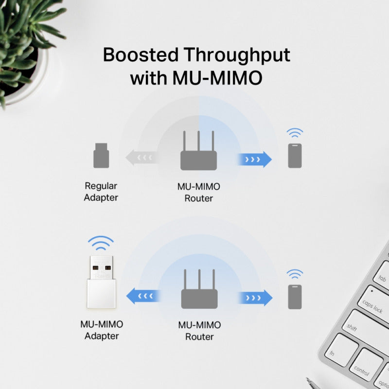 Mercusys MA30N AC1300 Nano USB Adapter — Size Comparison