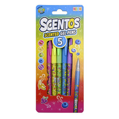 أقلام جل معطرة Scentos – مجموعة 5 ألوان نيون وباستيل