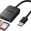 UGREEN قارئ كروت USB 3.0 مزدوج بسلك 6 إنش – يدعم حتى 2TB