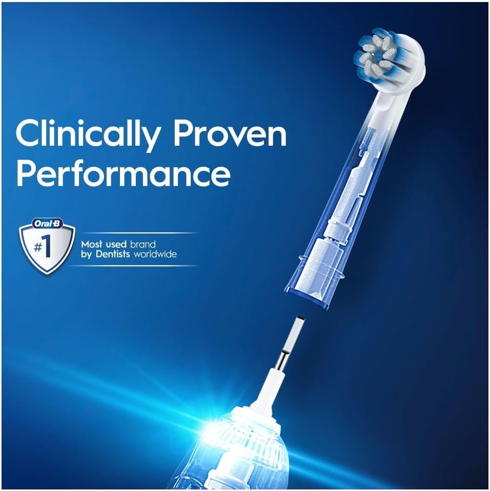 Oral-B Sensitive Clean Electric Toothbrush Head with Clean & Care Technology Pack of 12 - White