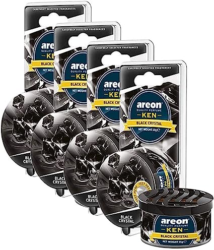 AREON Ken Car Air Freshener - Black Crystal Scent, Long-Lasting Fragrance