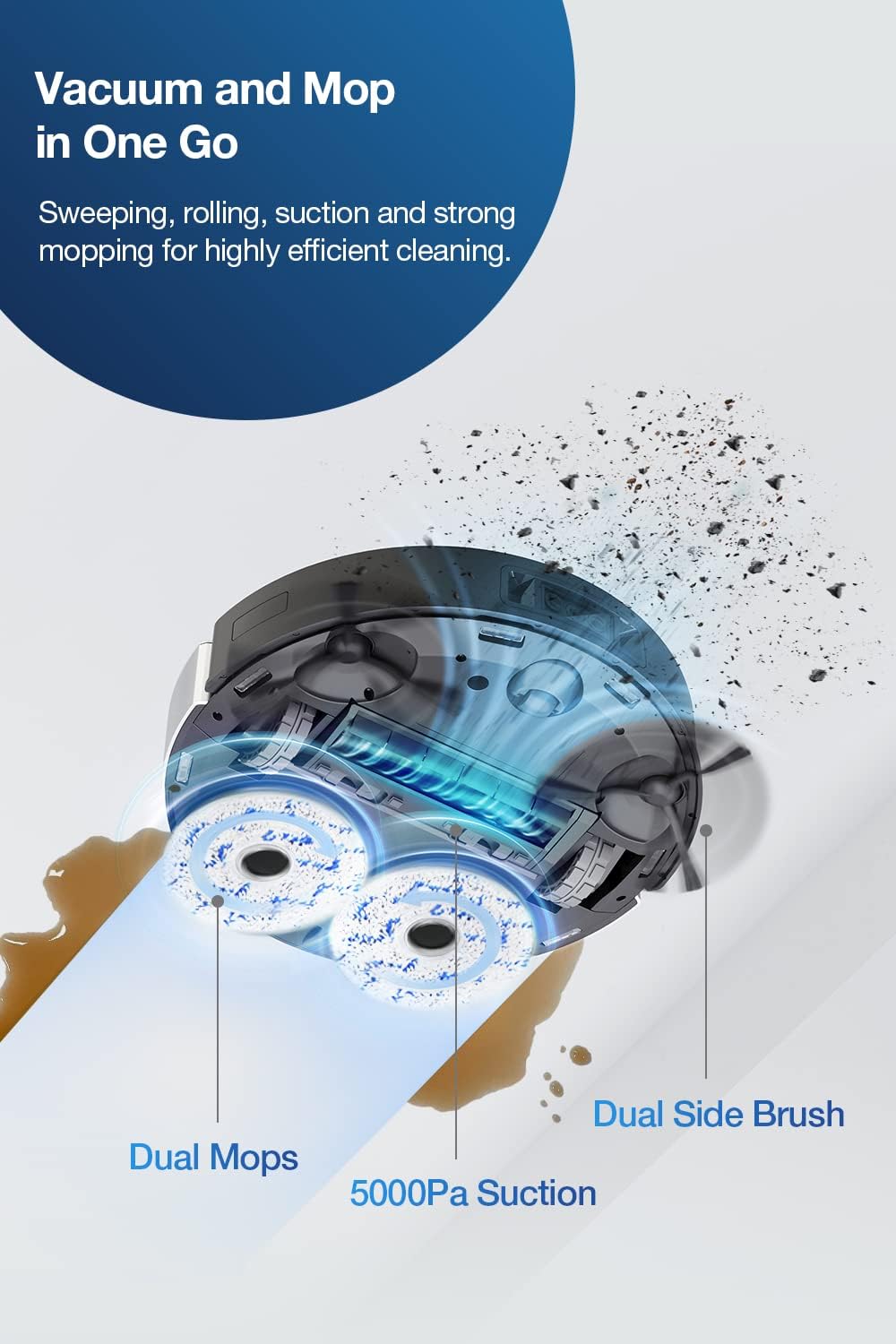 مكنسة كهربائية روبوتية من ECOVACS DEEBOT X1 Omni - لون أسود