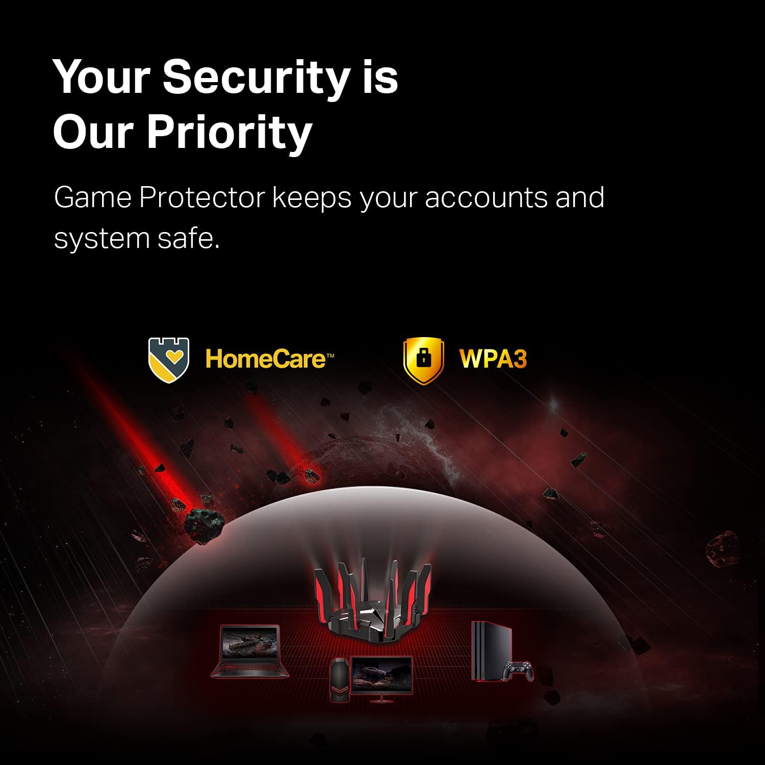 راوتر تي بي لينك واي فاي 6 للألعاب راوتر إنترنت لاسلكي ثلاثي الموجات جيجابتAX6600