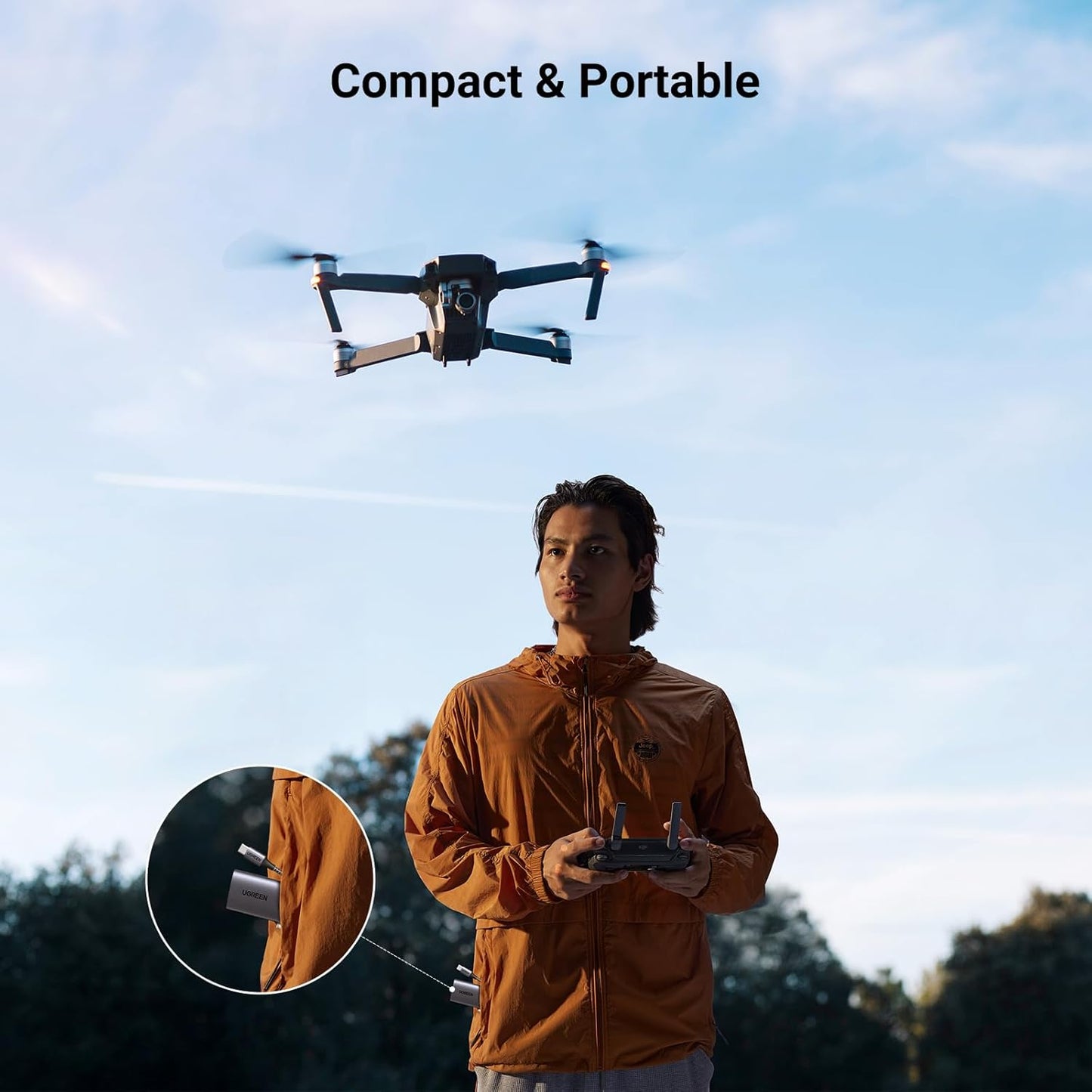 UGREEN USB-C SD Card Reader – Dual Slot, 5Gbps Speed.