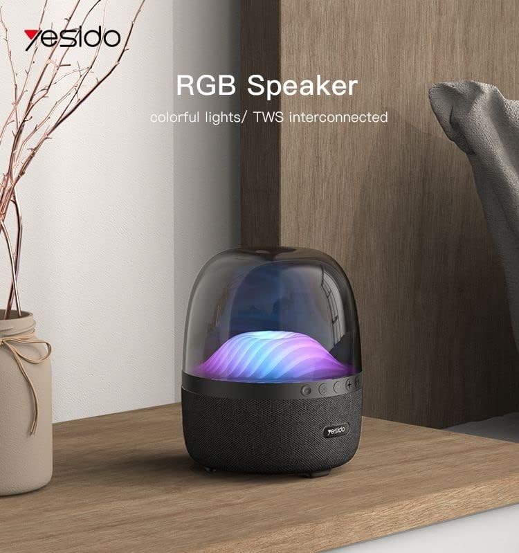 مكبر صوت بلوتوث محمول مزود بإضاءة LED RGB من Yesido YSW08