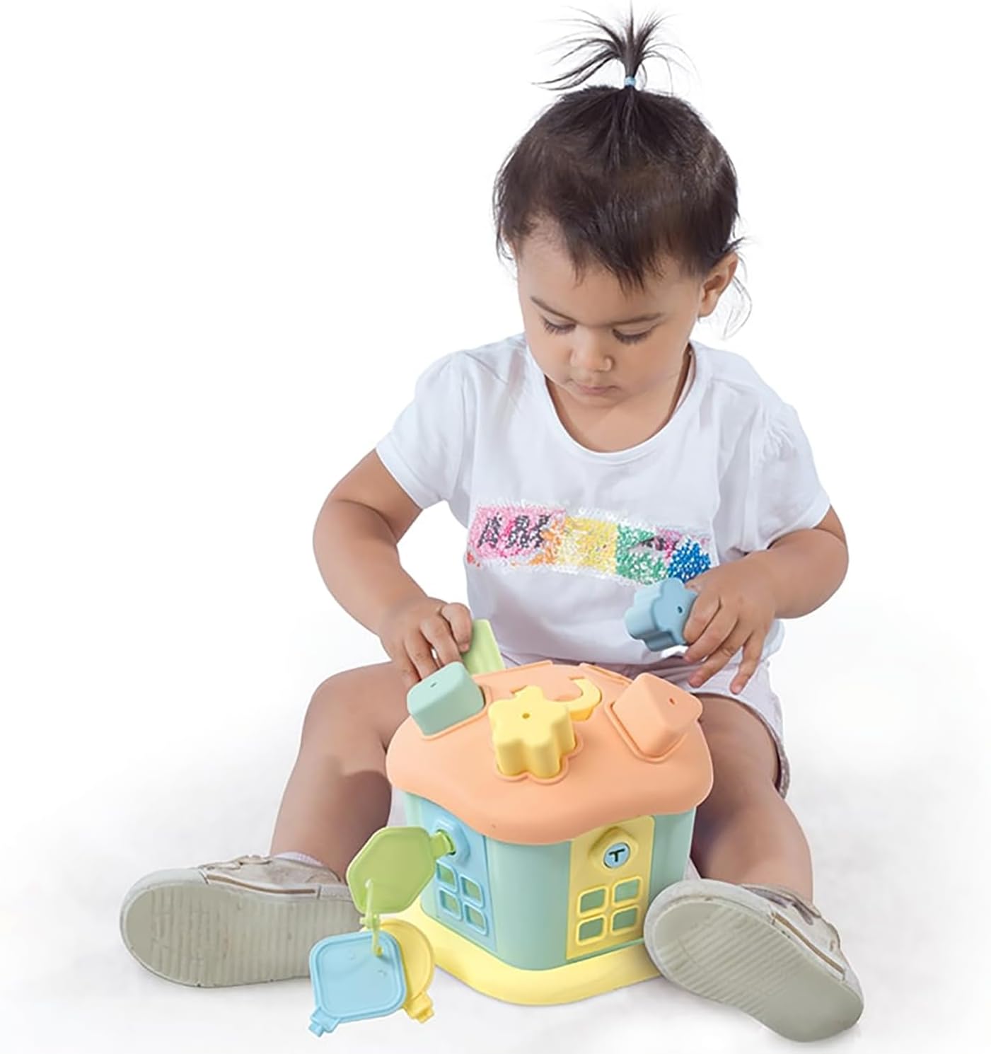 DOLU Shape Sorter Happy House – 9pc Sort & Play Toy for Toddlers 12mo+