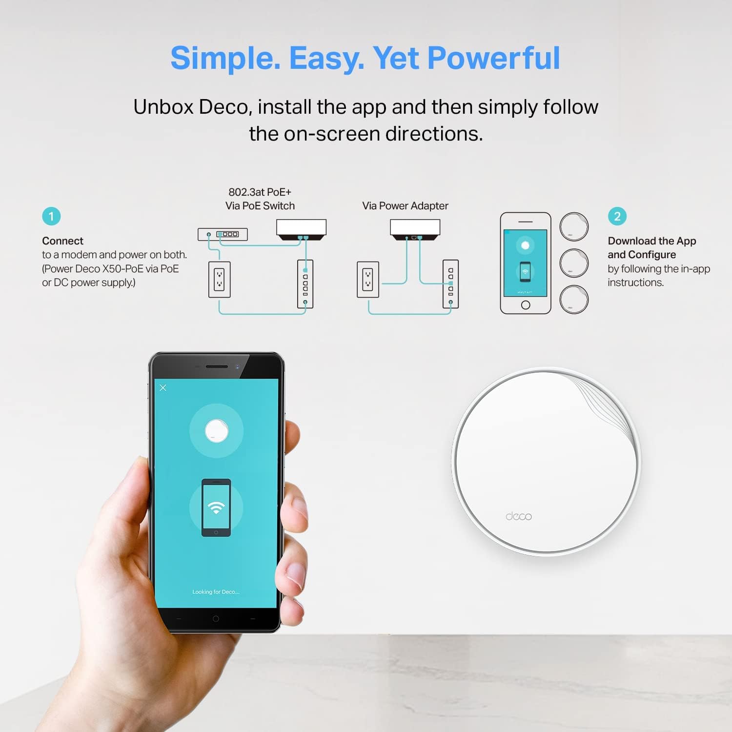 تي بي لينك ديكو بوي ميش واي فاي قابل للتركيب على السقف/الحائط واي فاي 6 ميش -AX3000 أبيض