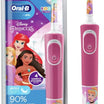 Oral-B by Braun Kids Rechargeable Electric Toothbrush with 4 Disney Princess Themed Stickers - Pink