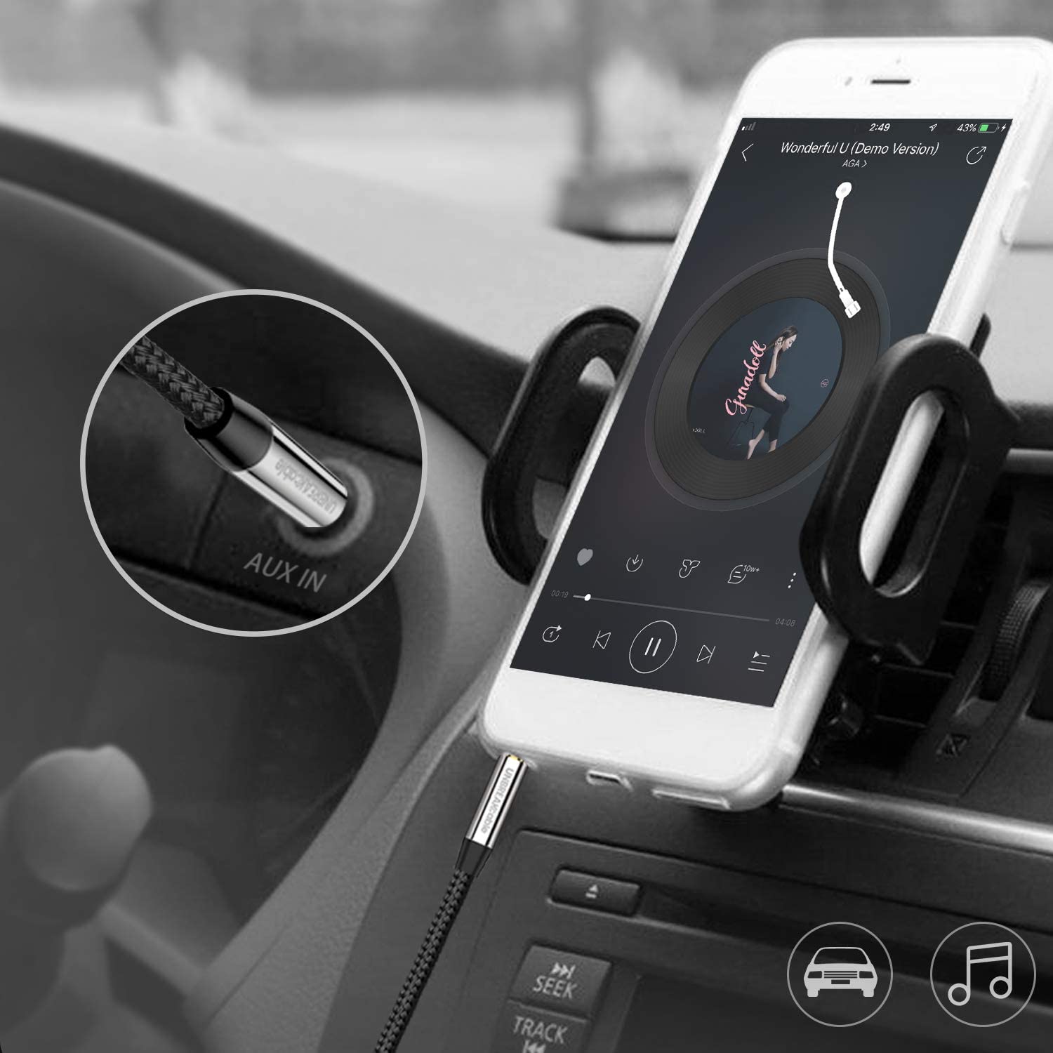 كابل صوت Anker 3.5 ملم ذكر إلى ذكر بطول 4 أقدام، عبوة غير متصلة بالإنترنت، الإصدار 2 بدون خطاف