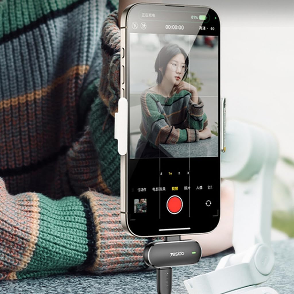 ميكروفون لافاليير لاسلكي من Yesido KR17 مع مستقبل من النوع C