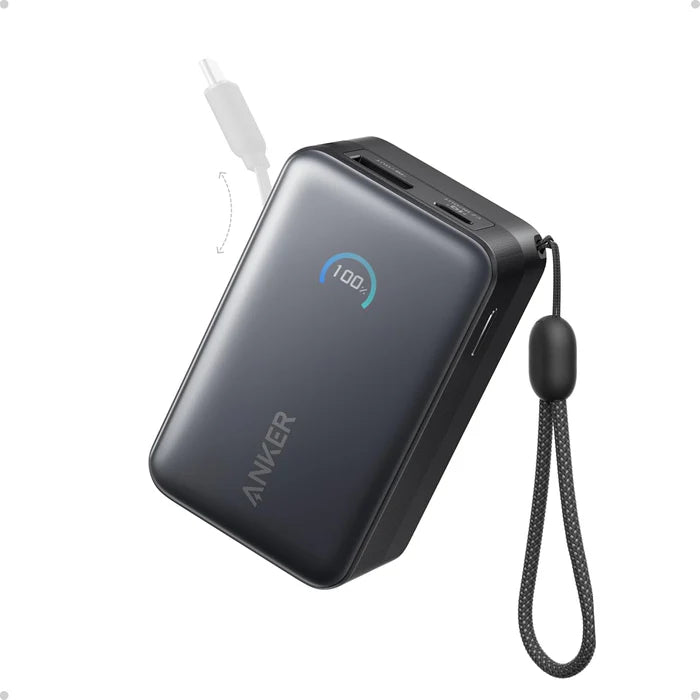 Anker Nano Power Bank 10,000mAh 45W with Built-In Retractable USB-C Cable