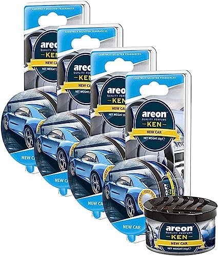 AREON Ken Car Air Freshener - New Car Scent, Long-Lasting Fragrance