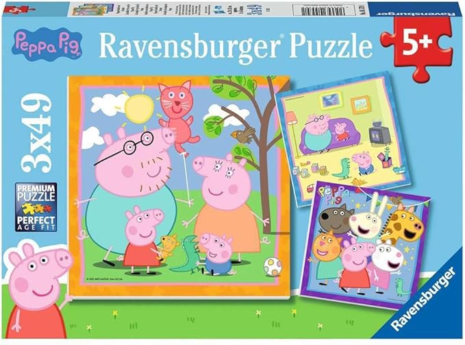 Ravensburger Peppa Pig Puzzle 3x49 Pieces - Ages 5+