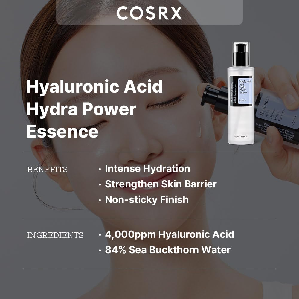 COSRX Hyaluronic Acid Hydra Power Essence 100ml – Lightweight Daily Toner for Dry & Sensitive Skin
