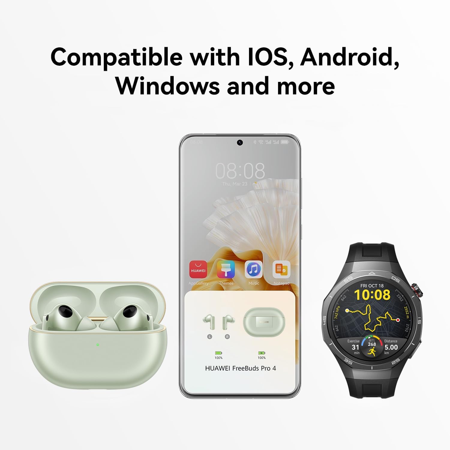 HUAWEI FreeBuds Pro 4 – Hi-Res Audio, Smart ANC, Motion Controls