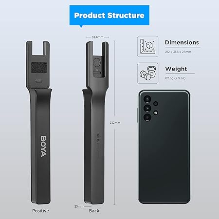 BOYA BY-XM6 HM Wireless Microphone Handheld Holder – For Vlog, YouTube, Interviews