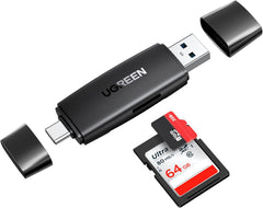 UGREEN قارئ كروت USB 3.0 + Type-C يدعم SD وTF في آن واحد