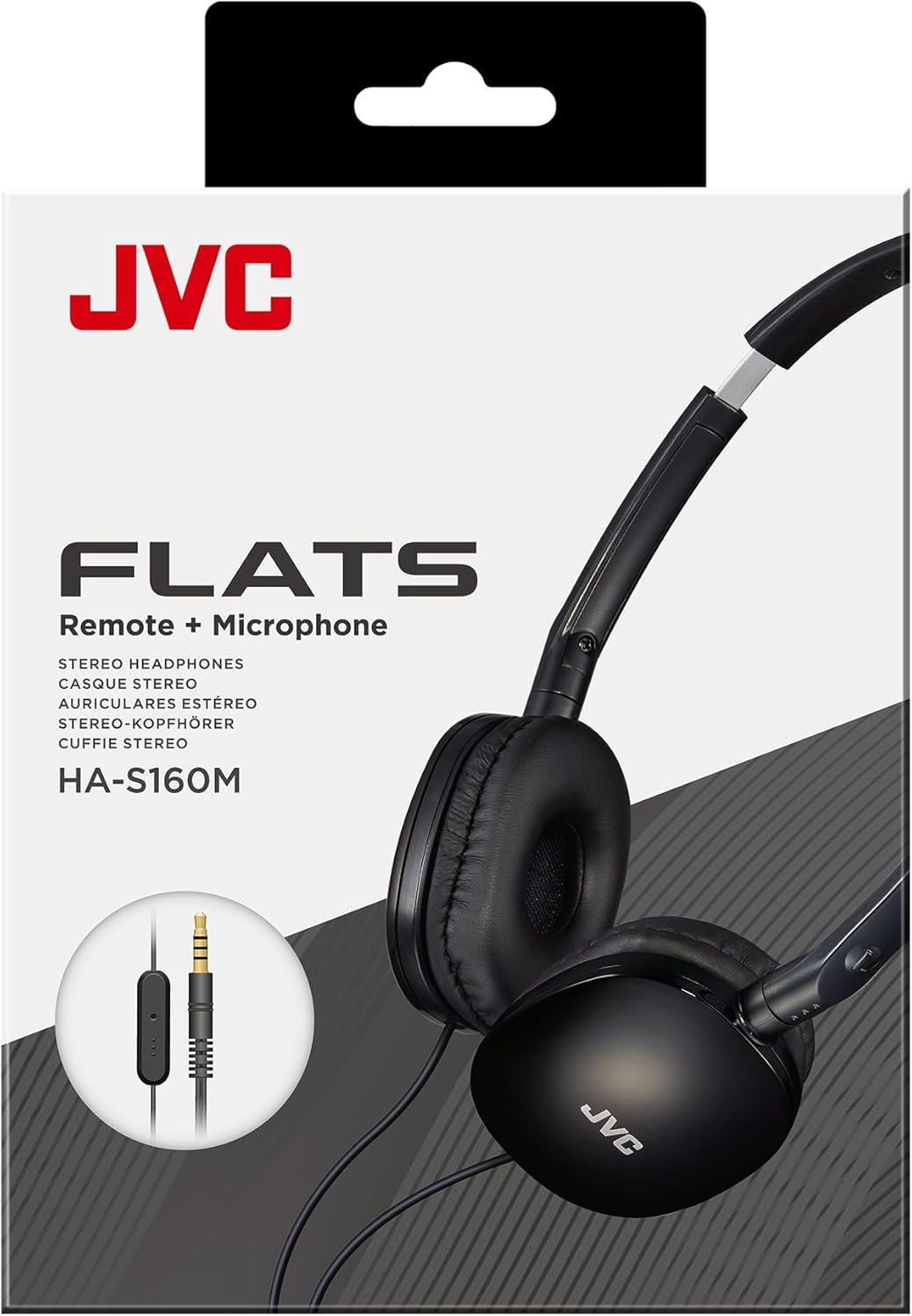 سماعات JVC Flats خفيفة الوزن وقابلة للطي فوق الأذن مع ميكروفون