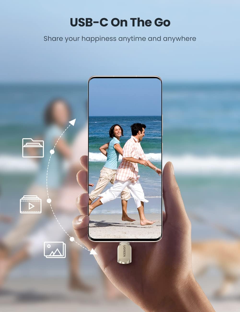 UGREEN قارئ كروت Micro SD إلى USB-C – معدن زنك، سريع ومحمول