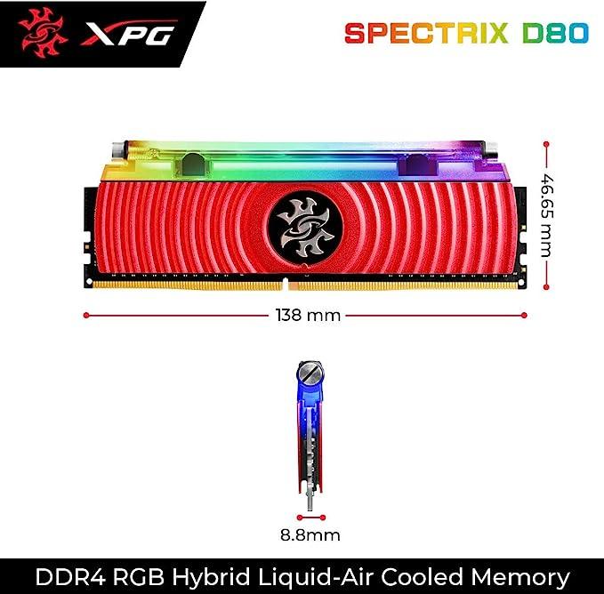 XPG 16GB*2 SPECTRIX D80 DDR4 RGB LIQUID COOLING MEMORY DDR4-3000