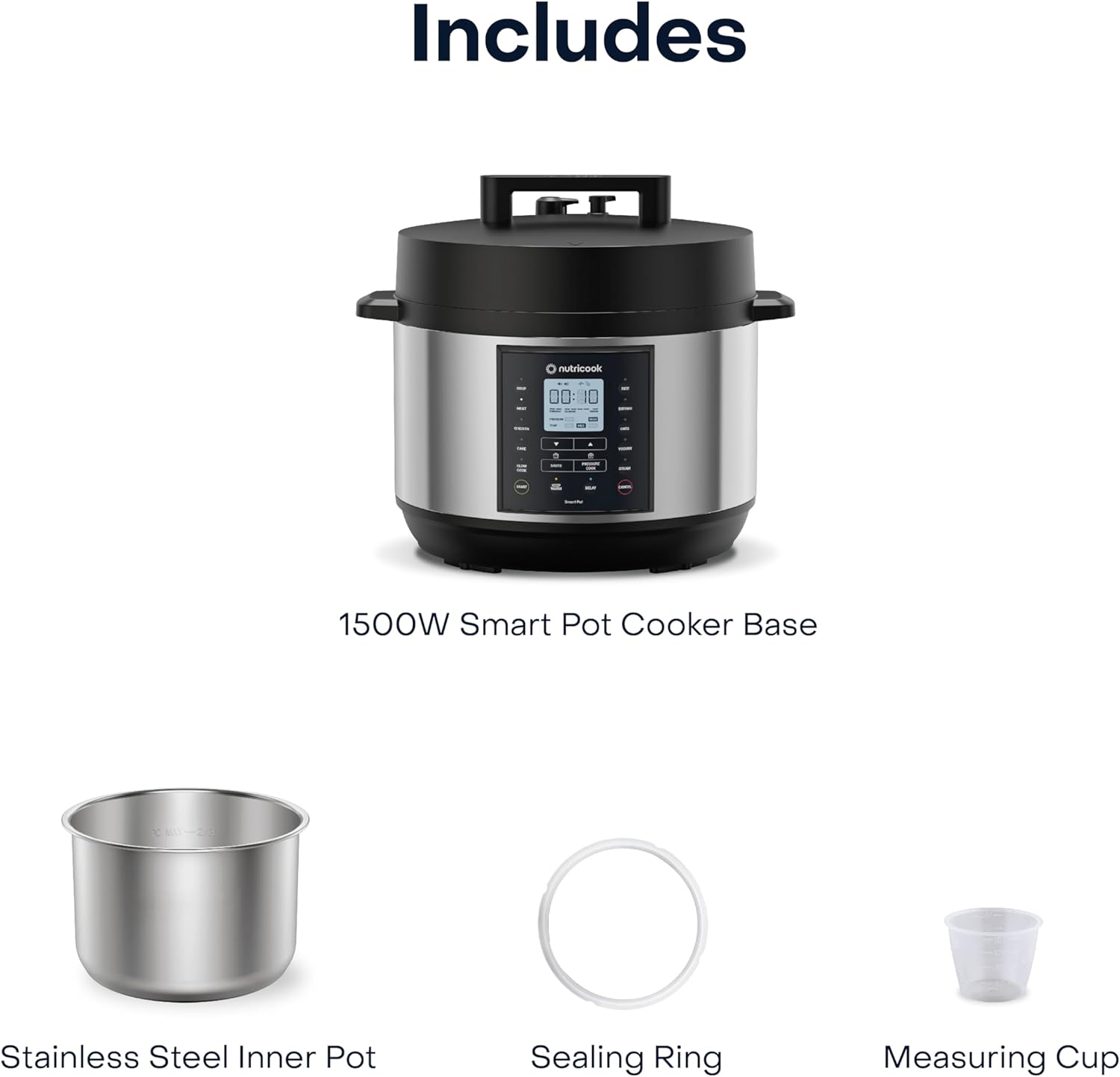 وعاء طهي ذكي Nutricook Smart Pot 2 Plus سعة 9.5 لتر / طنجرة ضغط - أسود
