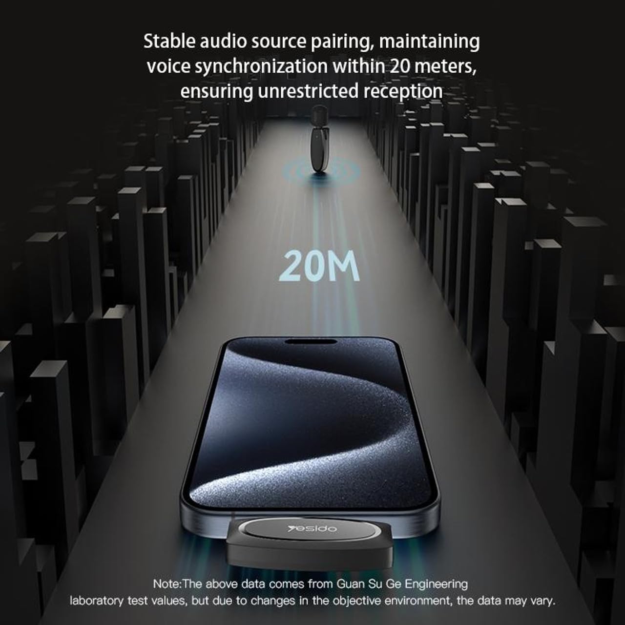 ميكروفون لاسلكي مزدوج YESIDO KR13 مع موصل Type-C