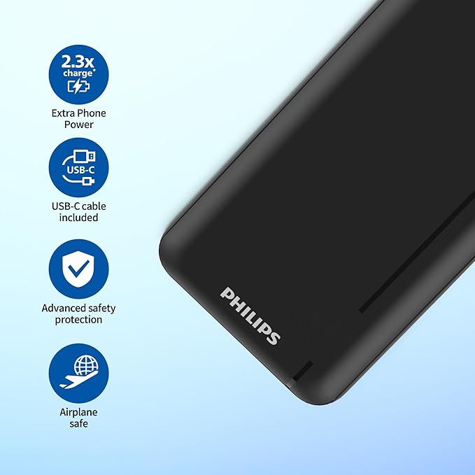 Philips DLP1812PB 10000mAh 20W Power Bank USB-A & USB-C