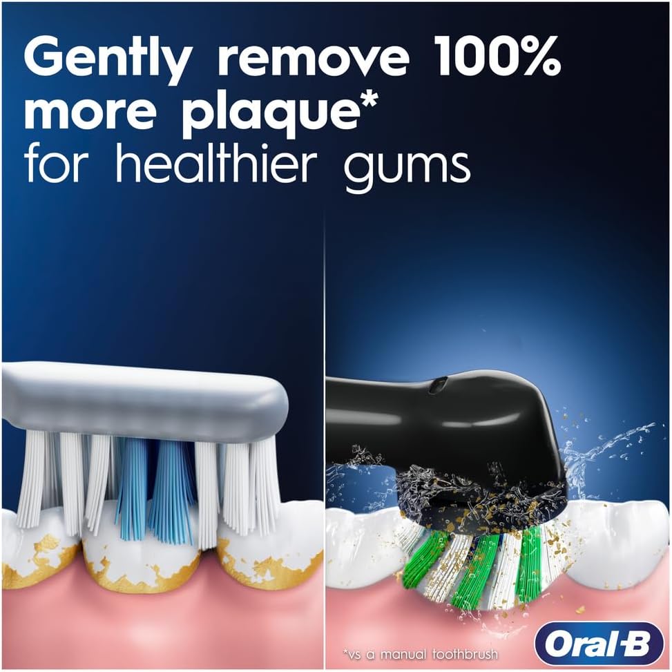 Oral-B by Braun Pro 3 3500 Electric Toothbrush with Smart Pressure Sensor Travel Case & 2 Sensitive Heads – White