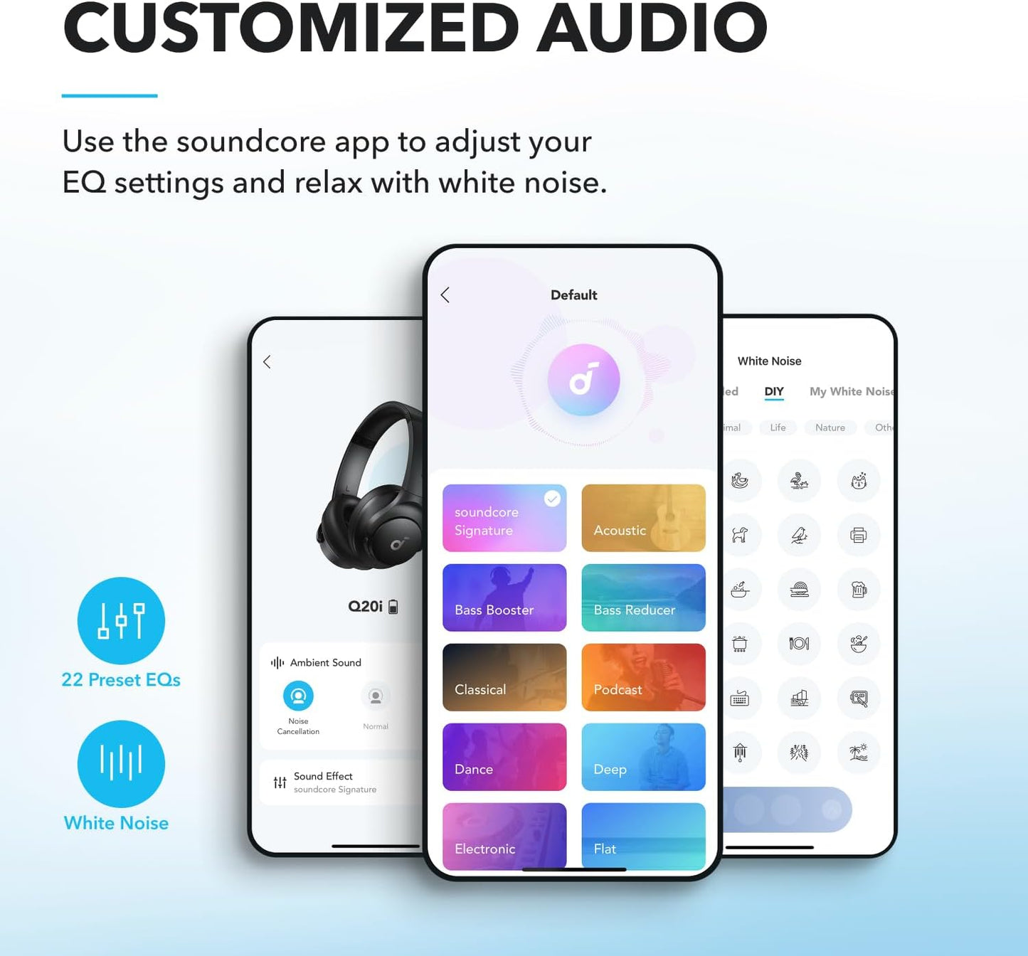 Anker Soundcore Q20i Hybrid ANC Bluetooth Headphones 40H Battery
