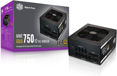 مزود الطاقة Cooler Master MWE750 V2 Full Modular المعتمد من 80+ Gold بقوة 750 واط