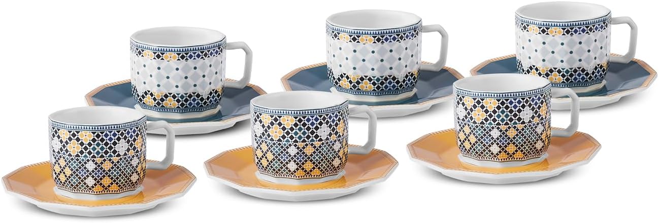 طقم فناجين قهوة كاراجا مدريد بورسلين 12 قطعة فاخر