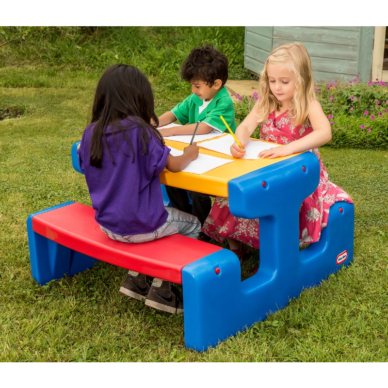 Little Tikes طاولة نزهة كبيرة للأطفال 6 مقاعد
