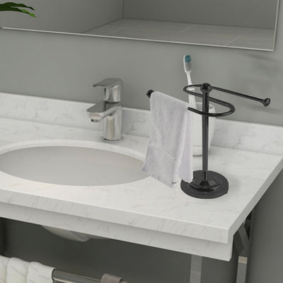 ARMN Drummond Towel Rack – Brown, Freestanding & Stable