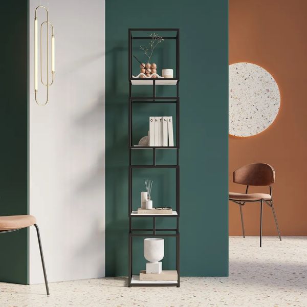 ARMN Regency 5-Shelf Stand – Elegant Black Storage & Display