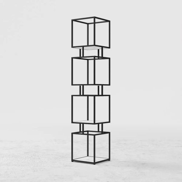 ARMN Regency 5-Shelf Stand – Elegant Black Storage & Display