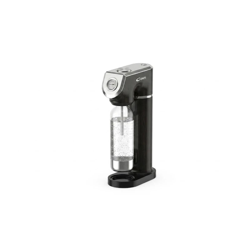 Conti 1L Soda Maker with 60L Gas Cylinder, Adjustable Pressure, Black SM 1L BK