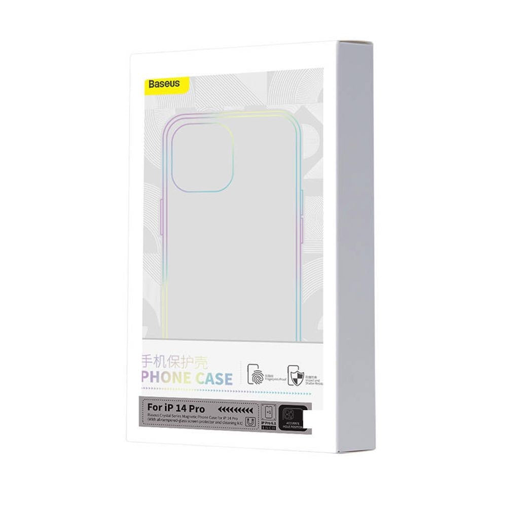 كافر مغناطيسي كريستالي من باسيوس لهاتف ايفون 14 برو مع واقي شاشة