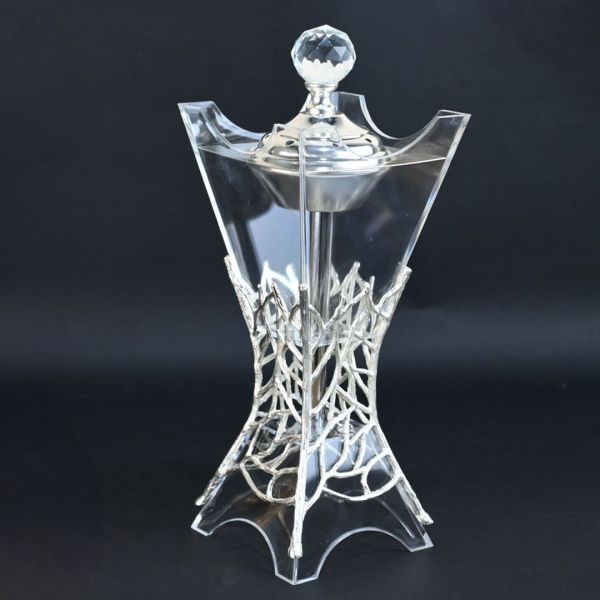 مبخرة أكريليك 28 سم من Crstl – فضي أنيق للمنزل