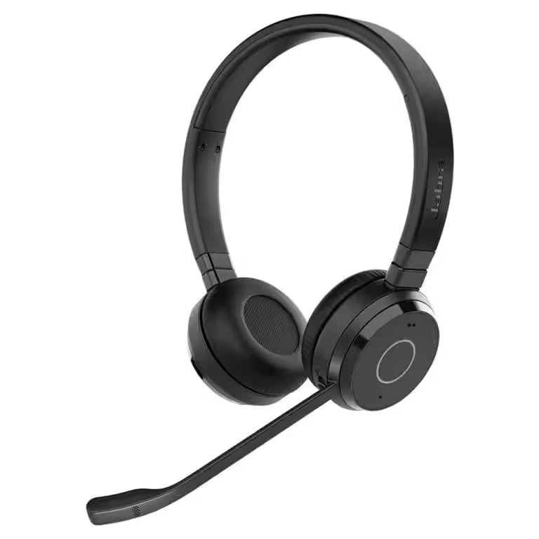 Jabra Evolve 65 TE UC Stereo Bluetooth Headset – 16H Battery, Noise-Canceling & Dual Connectivity