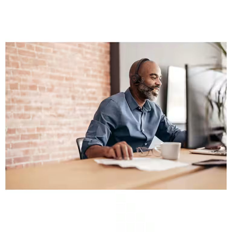 Jabra Evolve 65 TE UC Stereo Bluetooth Headset – 16H Battery, Noise-Canceling & Dual Connectivity